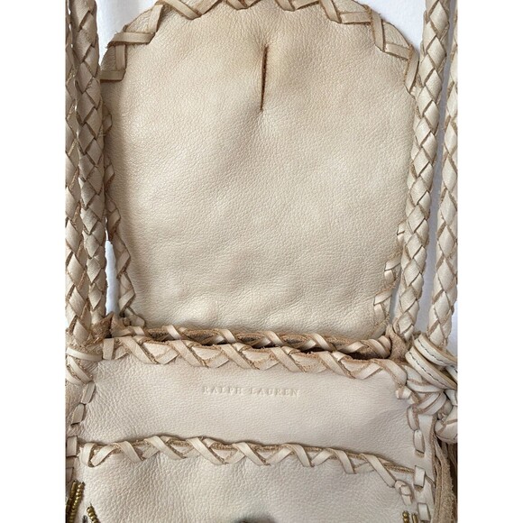 Ralph Lauren Cream Leather Fringe Beaded Crossbody Bag, 2011 Runway Collection - Picture 14 of 16